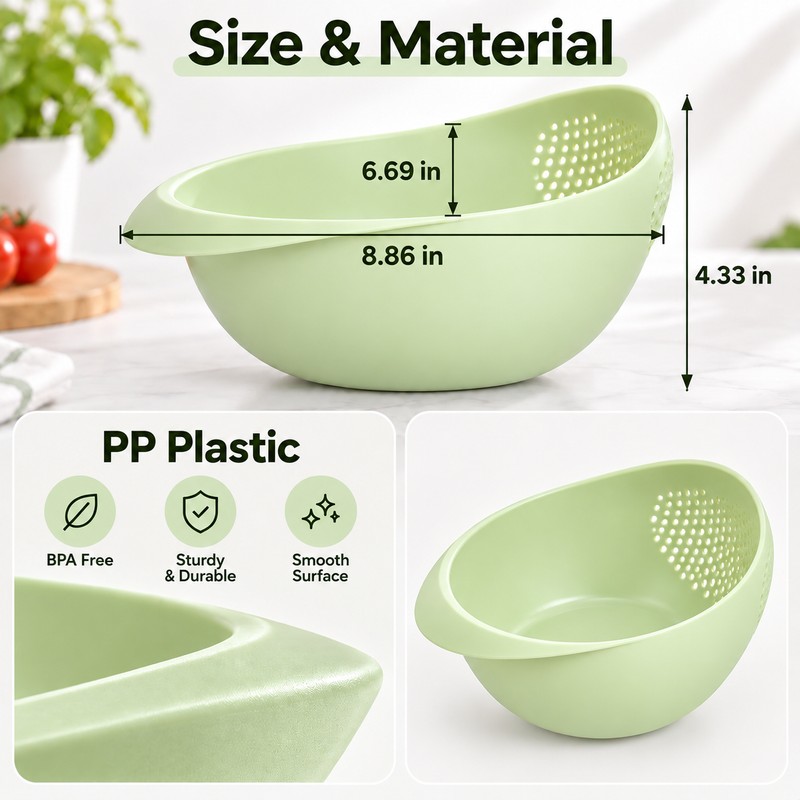 Multifunctional Rice Washer Bowl with Drain Strainer | Food Grade