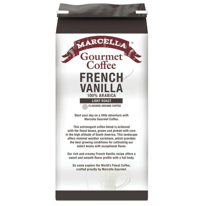 Marcella French Vanilla 100% Arabica Light Roast Gourmet Ground Coffee