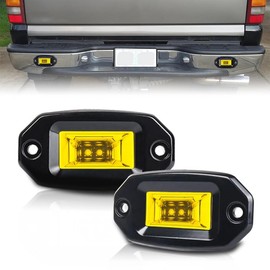 CLOWICSR 2 Pcs 20W 4 LED Work Light Yellow Recessed Only Flood Light Work Light Auxiliary Light Fog Light Off-Road Light Yellow Glow (2 Pack, Yellow, 20W)