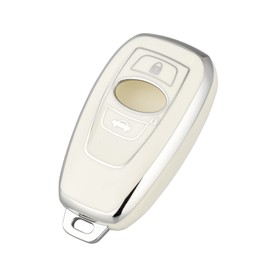 OFFCURVE Smart Key Cover for Subaru Cars, 3 Button Smart Key Case, Designed for Subaru Levogue, Legacy, B4, Impreza, G4, WRX, S4, STI XV, Sumapita-kun K15, etc, silver white