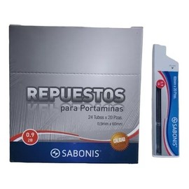 Minas 2B Sabonis Graduacion 0.9 Caja con 24 Tubos De 20 Puntillas Cada Tubo 0.9MM