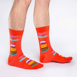 Good Luck Sock - Calcetines novedosos para hombre, adulto, Feliz cumpleaños, X-Large