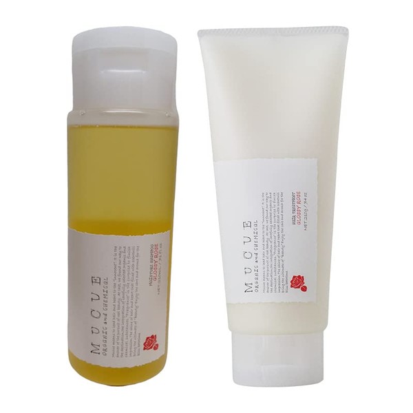 Mukue Glossy Rose Hair Treatment 7.1 oz (210 g), Moisture Shampoo 7.1 fl oz (210 ml)