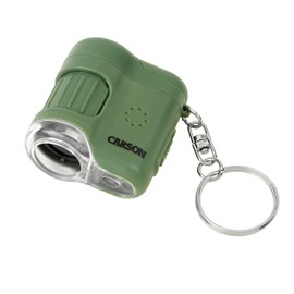 Carson MicroMini 20x LED Lighted Pocket Microscope with Built-in UV and LED Flashlight - Green, Large