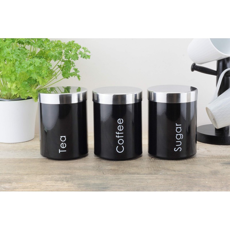 EHC Set of 3 Airtight Tea Sugar and Coffee Storage