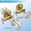Plustool 4 Pack Exterior Door Lock Set, Satin Nickel Door