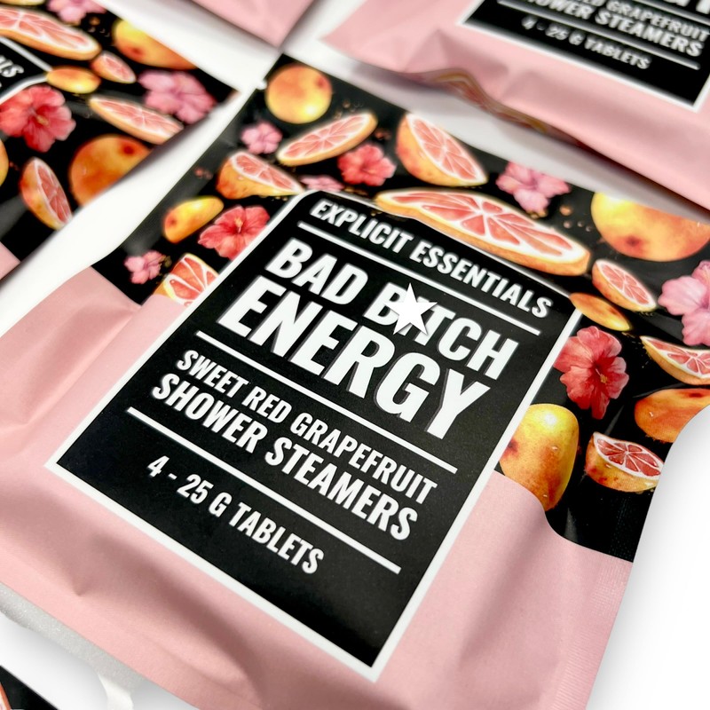 Explicit Essentials Sweet Red Grapefruit Shower Steamers, 4 Tablets, 25g