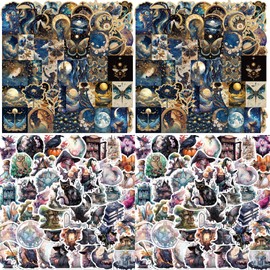 Wisebom 200 PCS Laptop Stickers, Space Galaxy Moon Planets Stickers Cartoon DIY Stickers Vintage Witch Stickers for Teens Boys Girls Adults