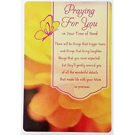 Greeting Card Praying For You In Your Time of Need - May God Hold You Close To His Heart - Loss of Mom Death RIP Religious Christian Sympathy