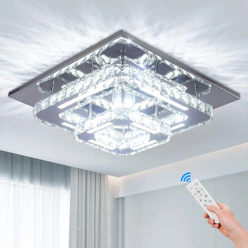 Dimmable Crystal Led Ceiling Light 2 Layers CE Certificate Modern
