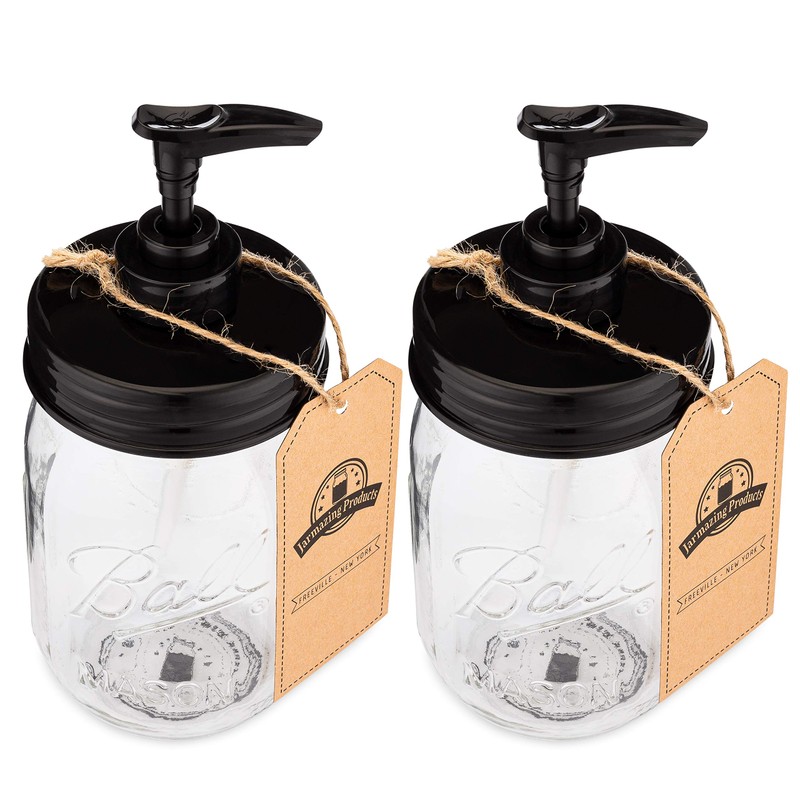 Jarmazing Products Black Mason Jar Soap Dispenser Jars - 2