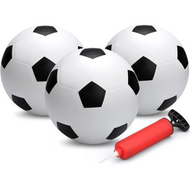 15cm Soccer Toys for Toddlers, 3 Pieces Rubber Playground Balls, Rubber Bouncy Kickball Handball, Indoor Training, Exercise, Sports, Gift for Boys, Pool, Backyard, Sand (with Air Pump)