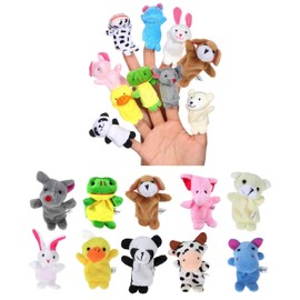 Finger Puppets, Finger Plush Toy, Small Animal Figures, Finger Puppet, Cute Animal Finger Puppets, Pack of 10 Finger Puppets Set, Finger Plush Toy Children for Easter, Birthday, Christmas Party Gifts