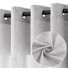 Jowels Cortinas de Lino Plateadas de 84 Pulgadas de Largo, 2 Paneles para Sala de Estar, Dormitorio, Cortinas Transparentes Que filtran la luz de 84 Pulgadas Plata 52 W x 84 L x 2 Paneles