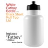 Inglasco Sher-Wood, White 1000ml Fatboy Sports Water Bottle, with Black