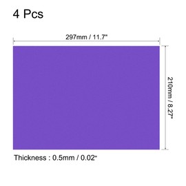 sourcing map 4Pcs A4 Gel Light Lighting Filter Overlay Transparent Color Correction Plastic Vinyl PVC Sheets Photography Television Matte Purple,0.5mm