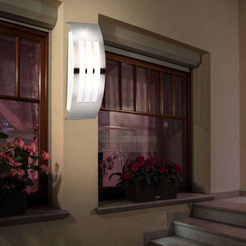 Globo E27 Cornus Energy Saving IP44 Outdoor Lamp, Stainless Steel