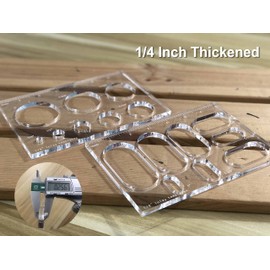 Pack of 2 Router Templates for Woodworking, Router Jig Templates, Grommet Circle Inlay Template Decorative