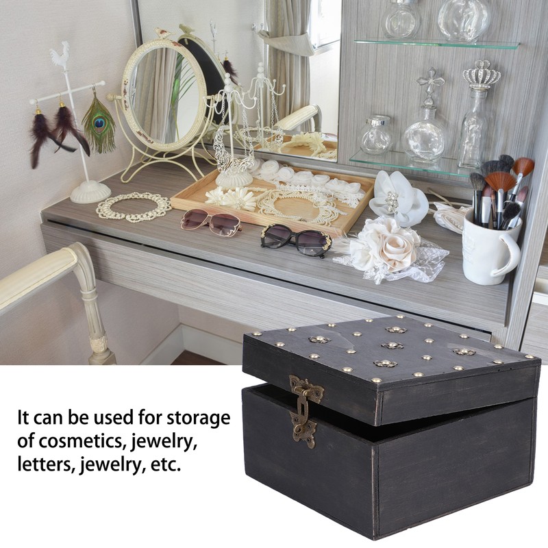 Treasure Props Storage Box with Password Lock Retro Wooden Storage