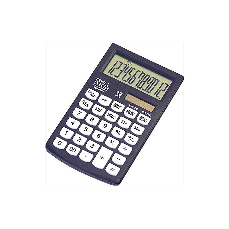 Nakabayashi ECH-2101T-D Calculator, Mono Color, Black