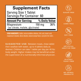 BRAINMD Dr Amen Magnesium Chewables, Citrus - 60 Chewable Tablets - Essential Mineral for Optimal Cell Function - Supports Memory & Focus - Gluten Free - 60 Servings