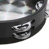 Hand Tambourine Double Row Percussion Polyester Drum Skin Solid Wood