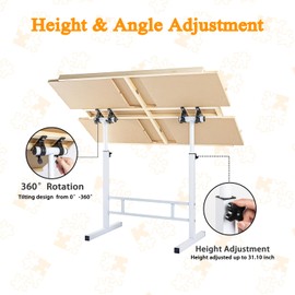 1500 Piece Jigsaw Puzzle Table with Legs, 26"x35" Adjustable Puzzle Tables for Adults | with Tilting Angle & Height Adjustment | Wooden Puzzle Board Table with 4 Drawers & Cover