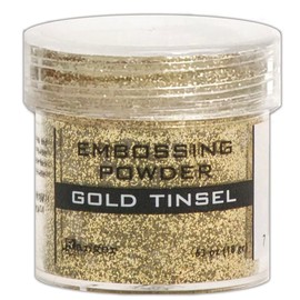 Ranger Tinsel Embossing Powder, Gold, Blue, Silver, Green, Red, and Black Sparkle, Bundle of 6 1/2 Ounce Jars Plus 3 Carnoras Scoop Spoons
