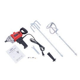 ZERNEIL Electric Drill Mixer Concrete Mud Drill Mixing Tool, 2400W 1200RPM Corded 6 Speed Handheld Mortar Mixer with Safety Lock & D-shaped Handle, Portable Mud Mixer for Mixing Mud, Cement