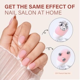 AILLSA Uñas postizas con punta francesa, 5 colores para extensiones de uñas DIY y decoración de uñas.