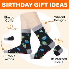HAPPYPOP 76th Birthday Socks Gifts Ideas - 1949 Birthday Gifts for Older Men, 76 Year Old Elderly with Greeting Card