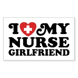 CafePress I Love My Nurse Girlfriend Rectangle Bumper Sticker Car Decal