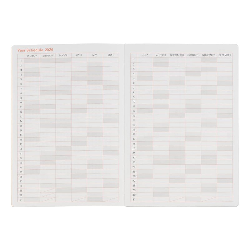 【DELFONICS Diary 2026 Edition／Starting from October 2025】Diary Refill B6 Horizontal