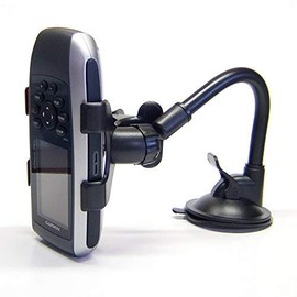 Ramtech Car Truck GPS Windshield Dual Clip Mount, Suction Cup Holder with Flexible Bracket, Compatible with Garmin GPSMAP 78 78s 78sc Handheld GPS, WMCF