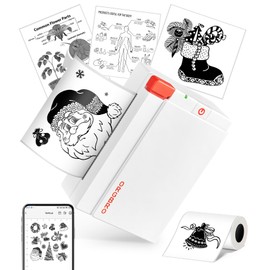 ORGBRO Sticker Printer Machine, X3 Mini Printer Print Pods Portable Thermal Inkless Sticker Maker, 2-3 Inch 300 DPI Bluetooth Pocket Printers for Smartphones, Notes, Journal, Photos, DIY, Kids Gift