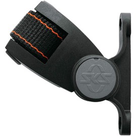 SKS GERMANY BICYCLE BOTTLE HOLDER ADAPTER per biciclette, accessori per biciclette (adattatore per portabottiglie per biciclette con fissaggio rapido, angolo regolabile, cinghia regolabile), nero.