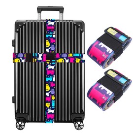 XioioiX Luggage Straps for Suitcases TSA Approved Easy Pack Organized Suitcase Strap, Luggage Strap, Luggage Belt Strap, Bag Straps for Luggage. Buckle Straps Travel Accessories (Cat)
