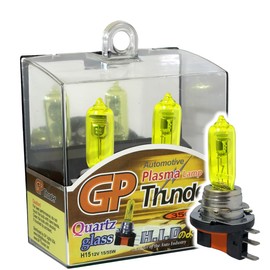 GP Xtreme H15 3500K Golden Yellow 15 / 55W Xenon Halogen Quartz Glass Bulbs Compatible for High Beam - Day Time Running SGP35K-H15