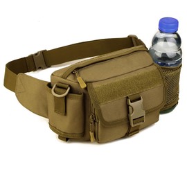 Tactical Waist Pack Portable Fanny Pack Outdoor Army Waist Bag Military Waist Pack for Cycling Camping Hiking, Brown 2