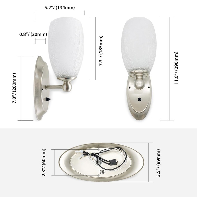 Dream lighting LED 12volt DC Glass Wall Lights for RV,