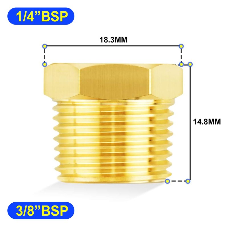 TAILONZ PNEUMATIC Brass Threaded Pipe Fitting 1/4 Inch BSP Male
