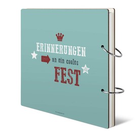 Round Birthday Guest Book Individually Printed 215 x 215 mm Including 144 Natural Paper Inside Pages 50 Years Retro Birth Year