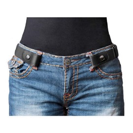 Jasgood Belt, Women's, Men's, Elastic Belt, Unisex, No Buckle, Invisible Belt, One Size Fits Most, Stylish, Casual, Quick on/off, Large Size, Black, M