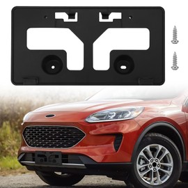 Front Bumper License Plate Bracket Black Compatible with Ford Escape 2020 2021 2022, Made of PP Plastic, Replacement for FO1068179, 191275679791, ESCAP20-1068