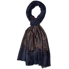Lorenzo Cana Men's Scarf 100% Cashmere Scarf Cashmere Scarf Men's Scarf Men Woven Multicoloured, Paisley Pattern Black Colourful