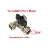 hep® 15mm Large Bore Tee Isolation Valve Chrome Plated Full