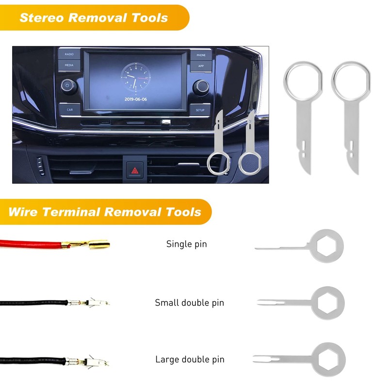 GOOACC 19Pcs Trim Removal Tool Set Panel Fastener Clips Removal