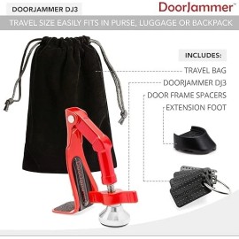 DoorJammer Portable Door Lock Brace for Home Security and Protection - 2 Pack
