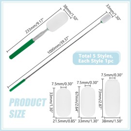 HOBBIESAY 2 Telescopic Sponge Sticks with 3 Removable Sponge Heads Pottery Sponge for Clay Pottery Sponge Brush for Cleaning Plastic Clay and Pottery