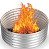 Toolterritary 48 inch Fire Pit Ring, 4FT Galvanized Fire Ring,